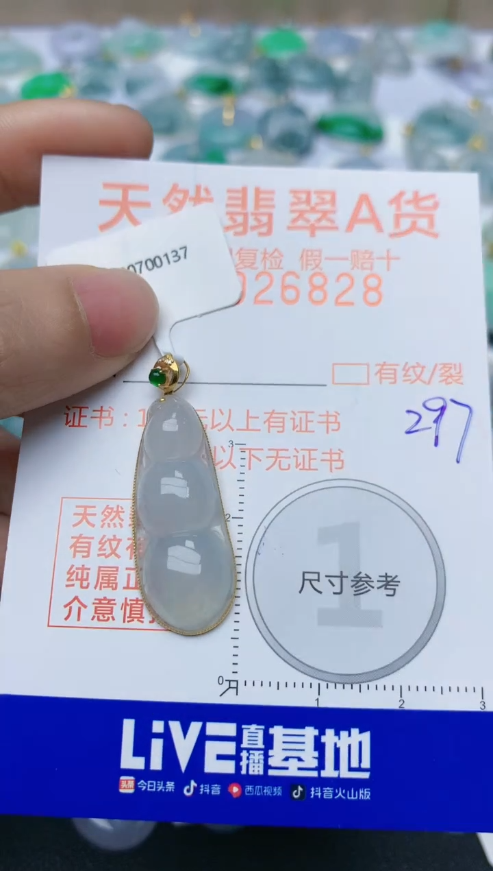 【闪购商品】翡翠颈饰18K金镶嵌天然翡翠A货    297