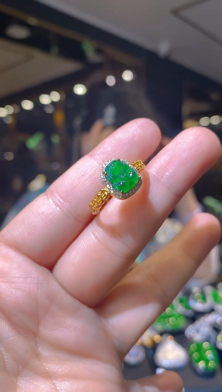 【闪购商品】翡翠戒指银S925镶嵌061 （多样性发货）