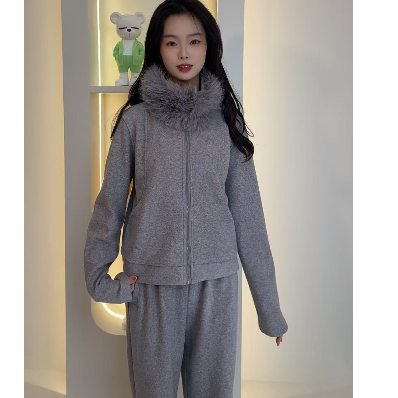 法式慵懒风休闲风轻熟风时尚套装开衫时尚卫衣秋冬