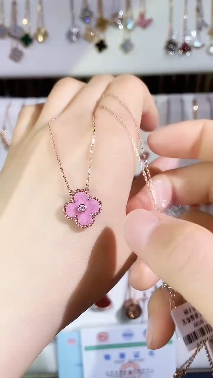 【闪购商品】钻石套链18K金镶嵌钻石K玫