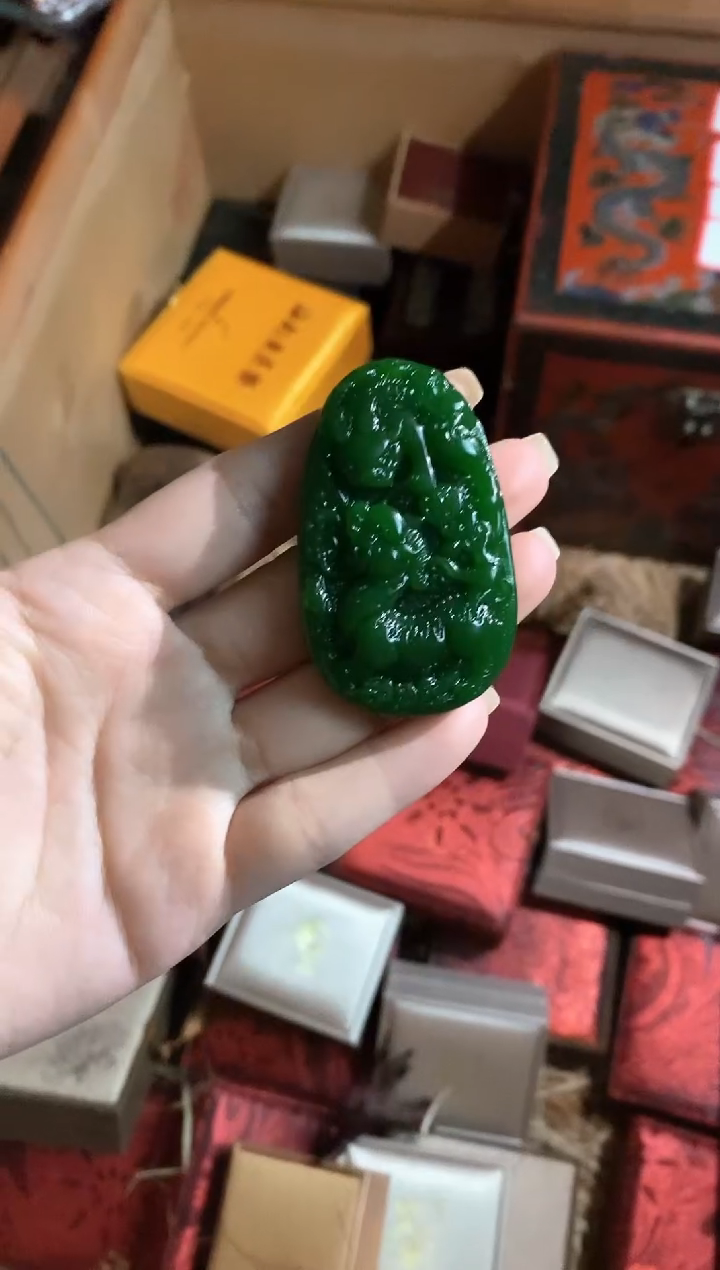 和田玉（碧玉）未镶嵌颈饰永玉阁精品专属摆件