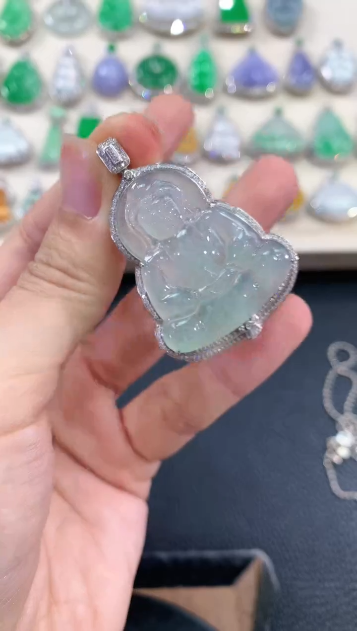 【闪购商品】翡翠吊坠(不含链)18K金镶嵌B151 