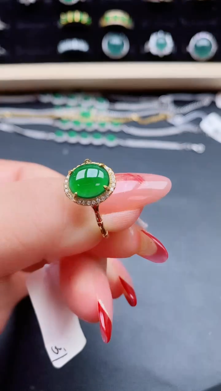 【闪购商品】翡翠戒指银S925镶嵌32132