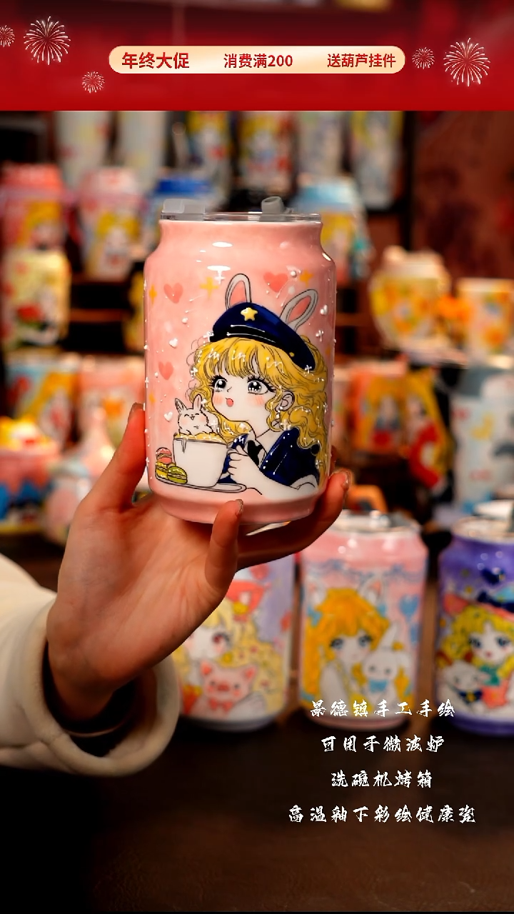 景德镇陶瓷手工手绘杯杯