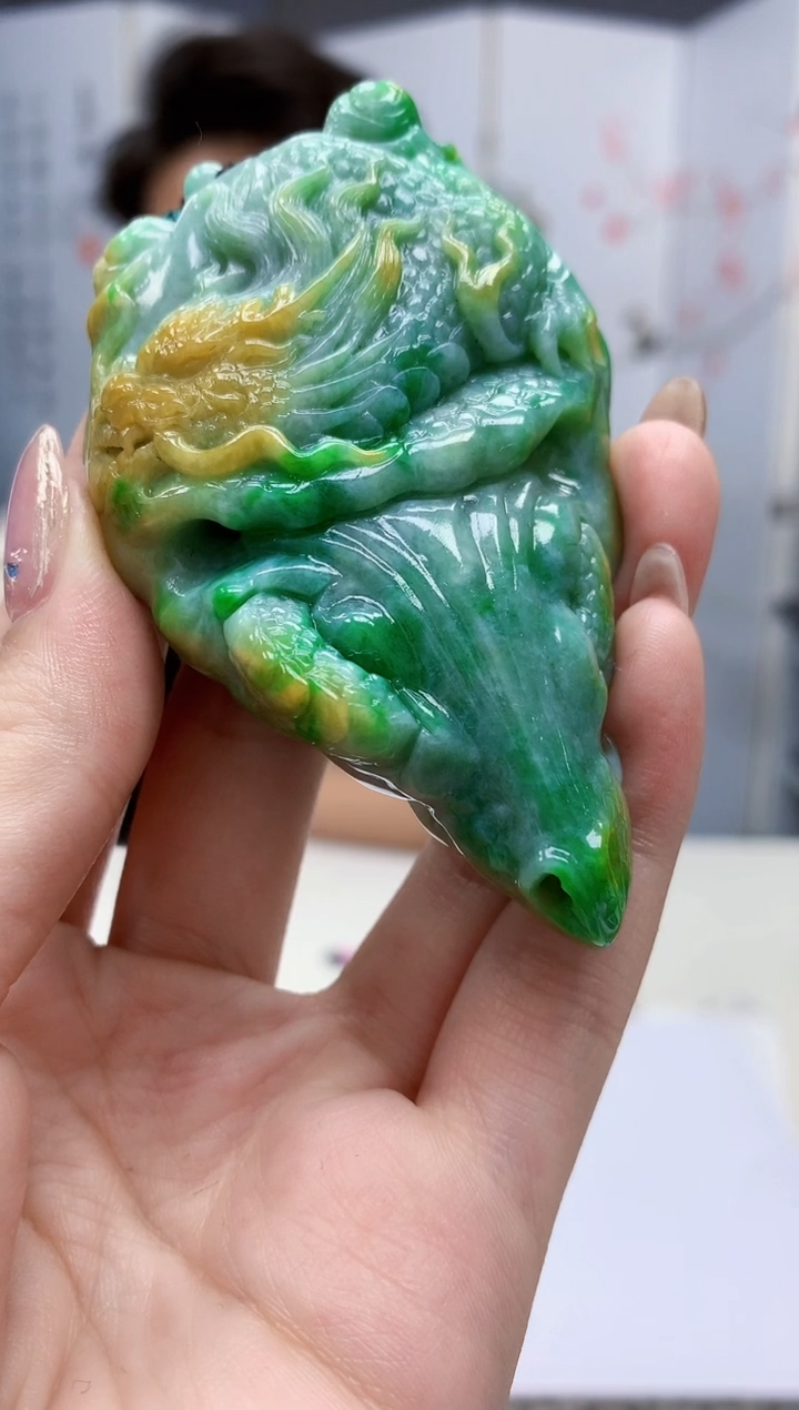 【闪购商品】定制翡翠未镶嵌1502jw-毛货挂件71