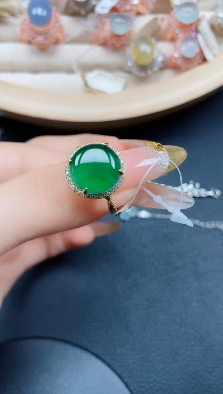 【闪购商品】翡翠戒指银S925镶嵌翡翠