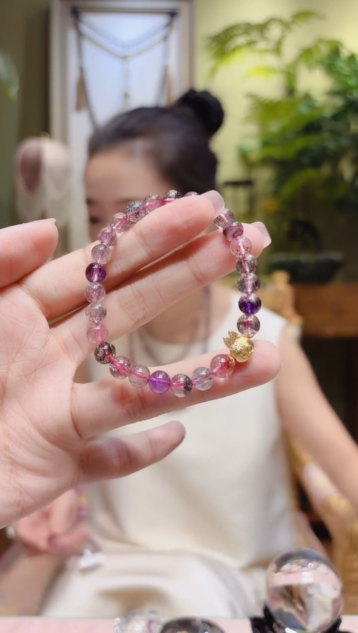 【闪购商品】水晶手串18K金镶嵌兔子超七手串