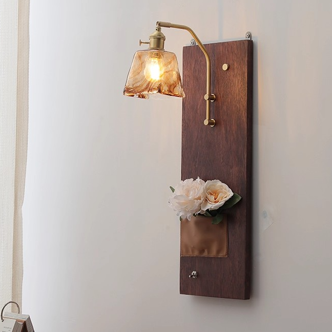 中古侘寂黄铜壁灯美式复古禅意壁灯中式3㎡-5㎡简约木艺轻奢复古