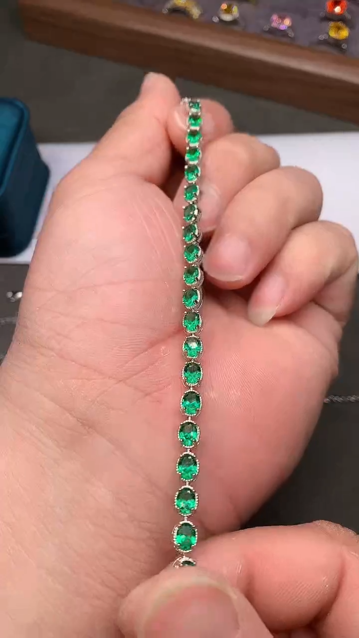 【闪购商品】祖母绿手链银S925镶嵌..........