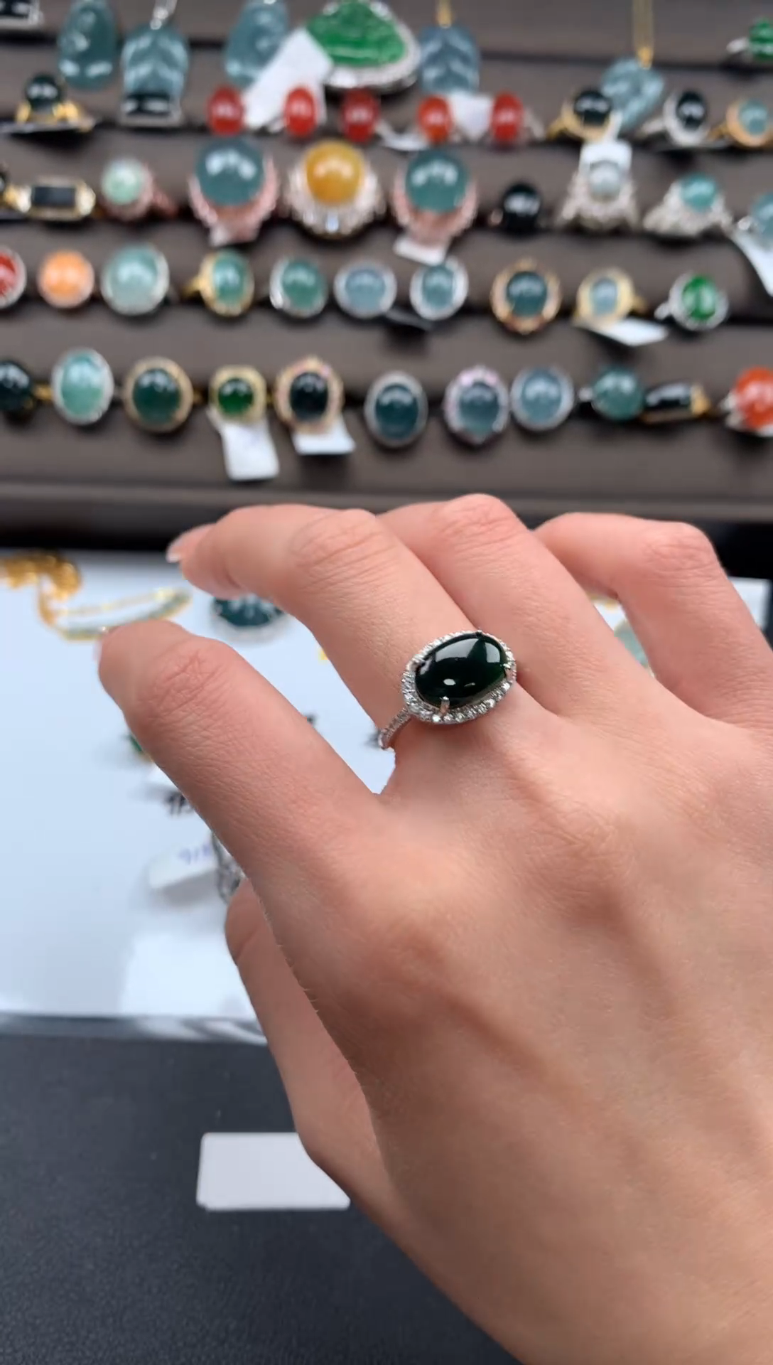 【闪购商品】翡翠戒指银S925镶嵌321312321323