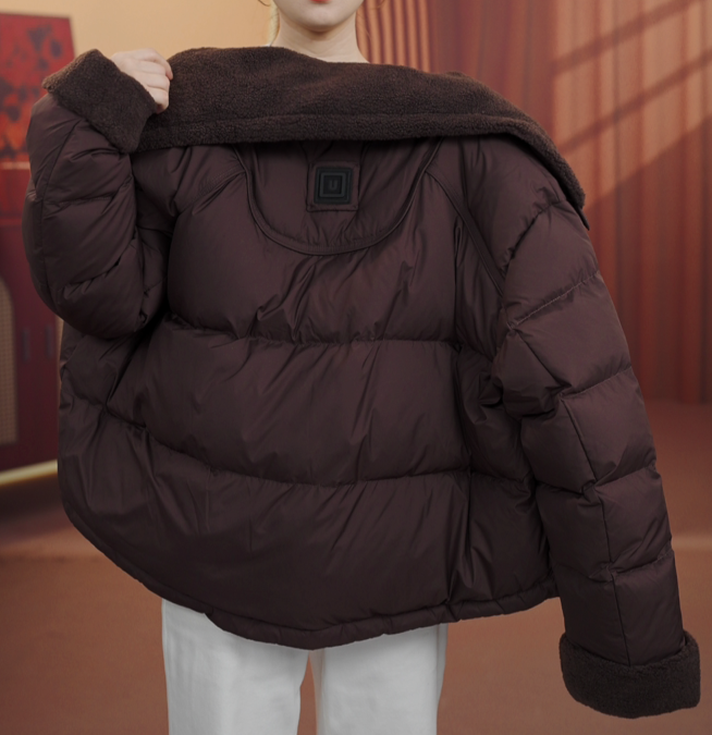 R0080（高品质)新款加厚保暖羽绒服女百搭气质