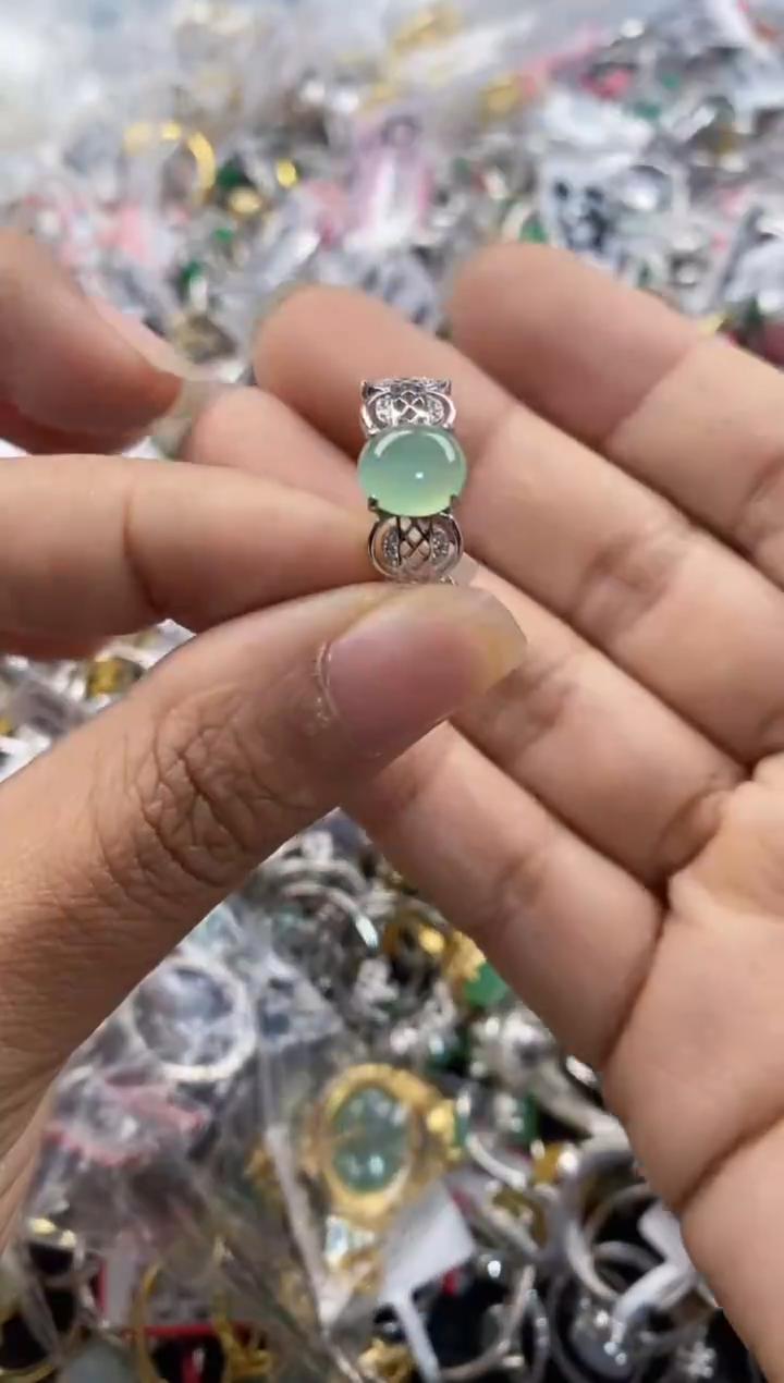 银S925镶嵌戒指翡翠444                 6