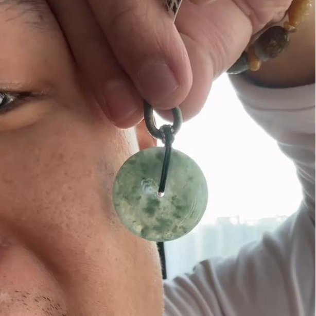 【杰缘珠宝】天然A货翡翠冰飘花平安扣吊坠 多样性发一件