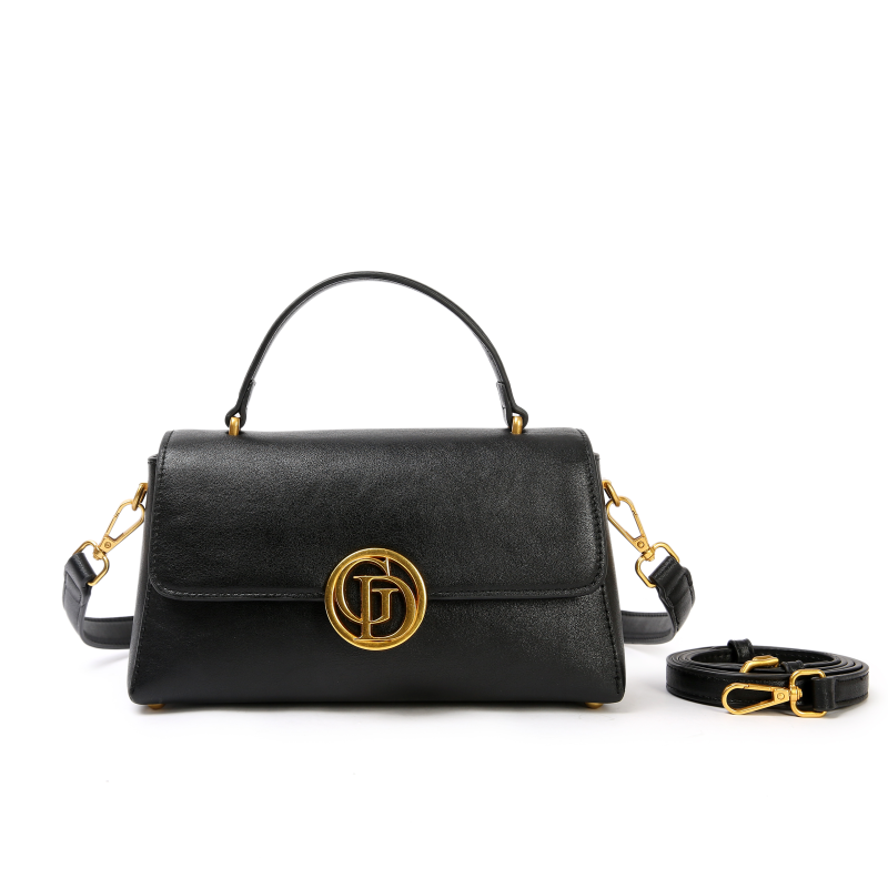 【LULU】BF-66577-黑色AIN.CUN气质时尚百搭简约斜跨轻奢女包