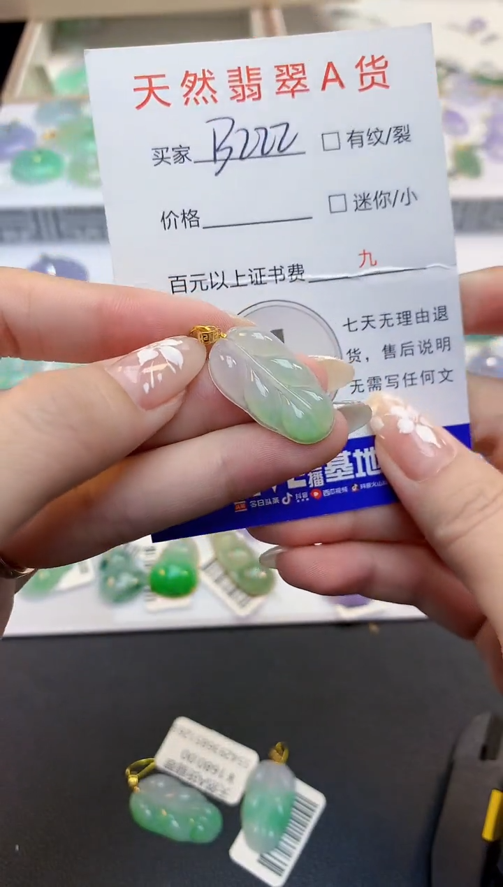 翡翠18K金镶嵌颈饰11111111