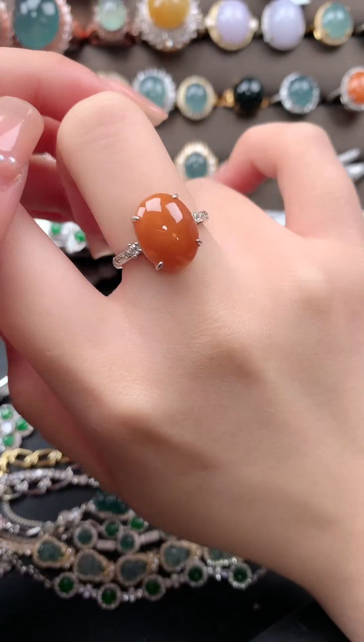 【闪购商品】翡翠戒指银S925镶嵌52141