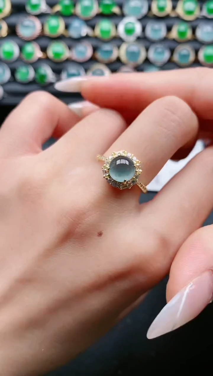 【闪购商品】翡翠戒指银S925镶嵌111111111