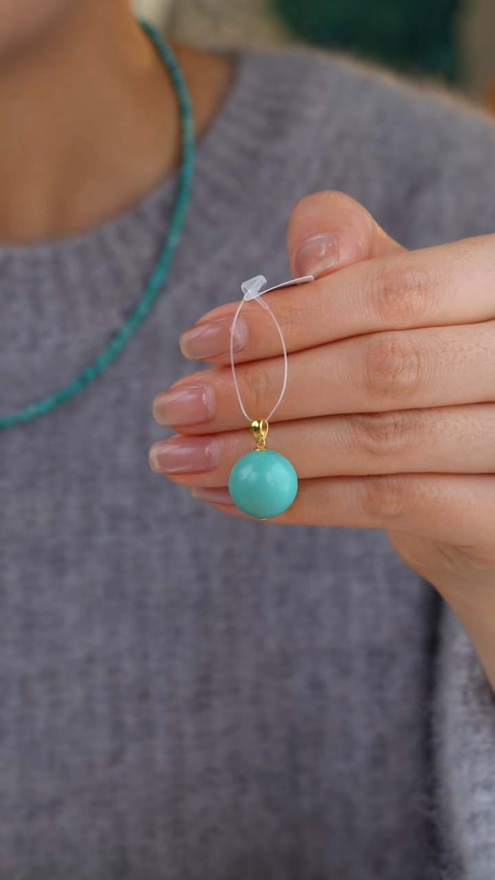 【闪购商品】绿松石吊坠(不含链)18K金镶嵌1