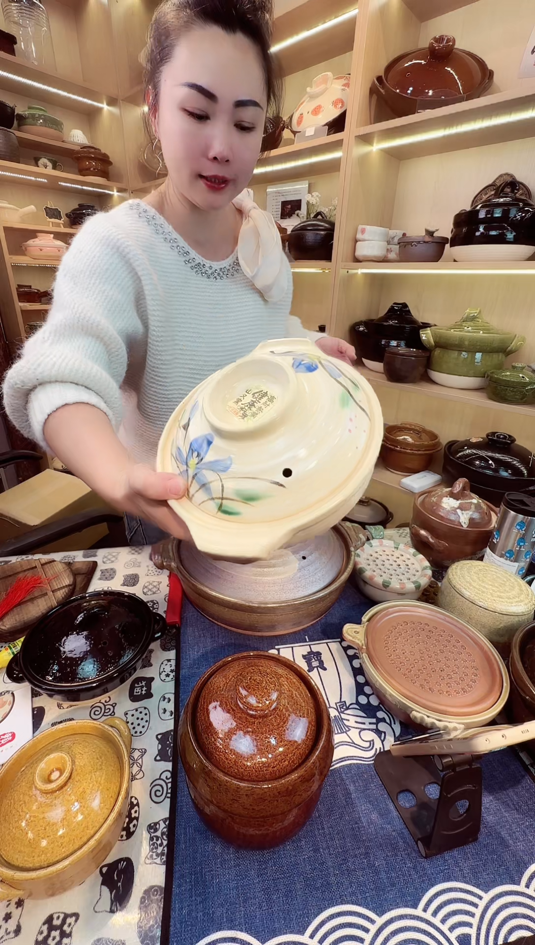 日本进口万古烧6号兰花