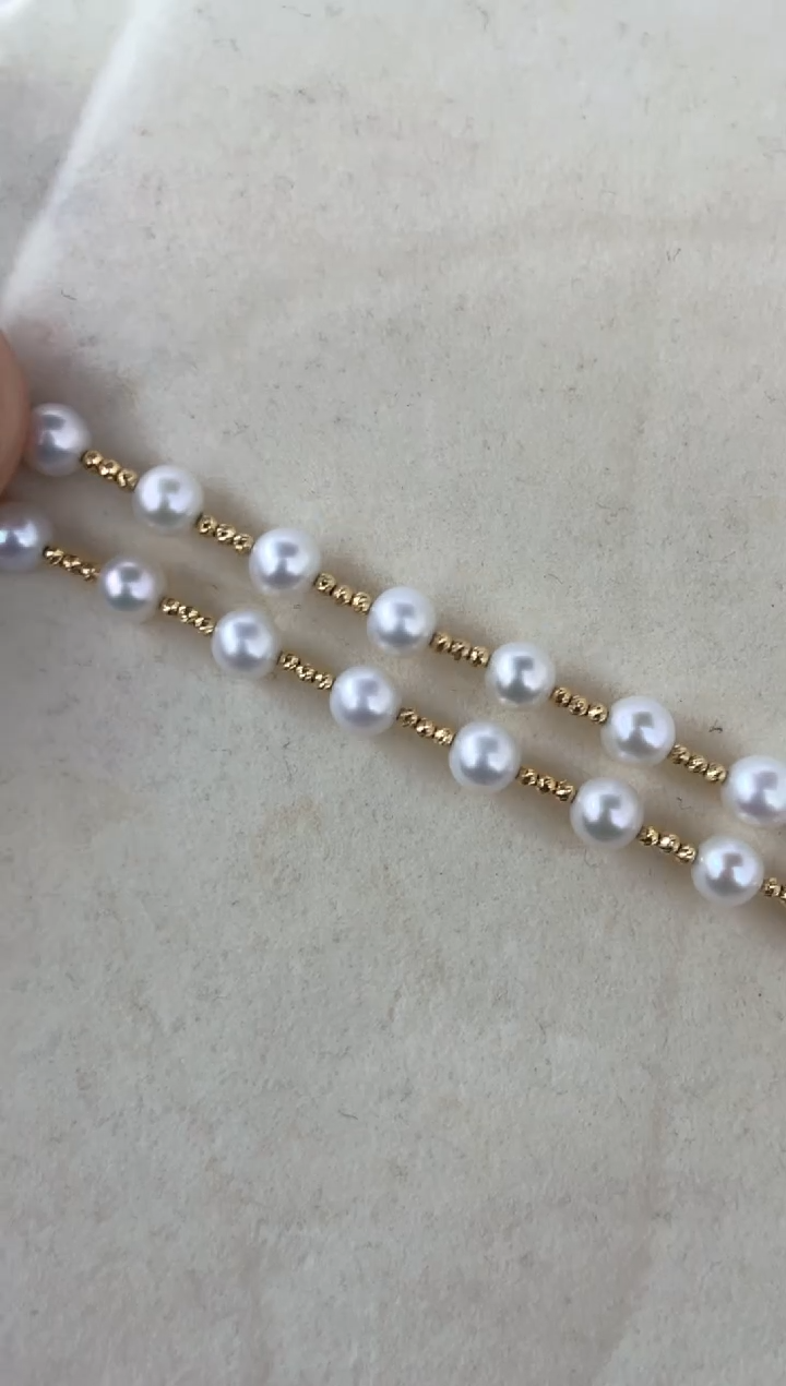 【闪购商品】淡水珍珠颈饰18K金镶嵌项链