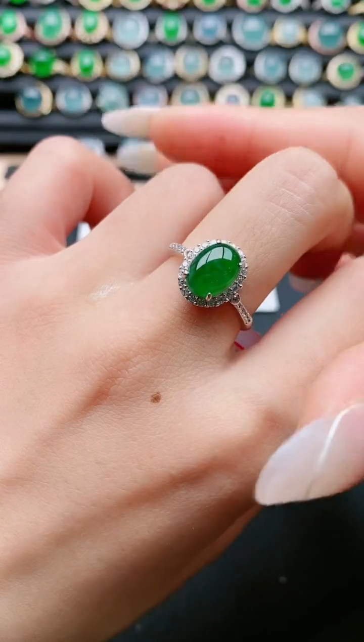 【闪购商品】翡翠戒指银S925镶嵌111111