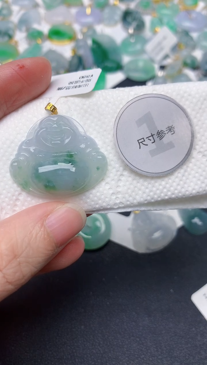 颈饰18K金镶嵌翡翠天然缅甸A货翡翠