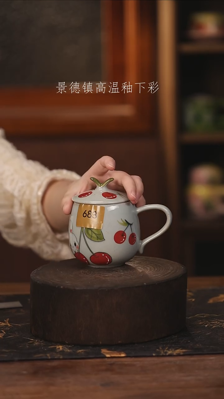 陶瓷景德镇高温釉下手绘陶瓷@L683@