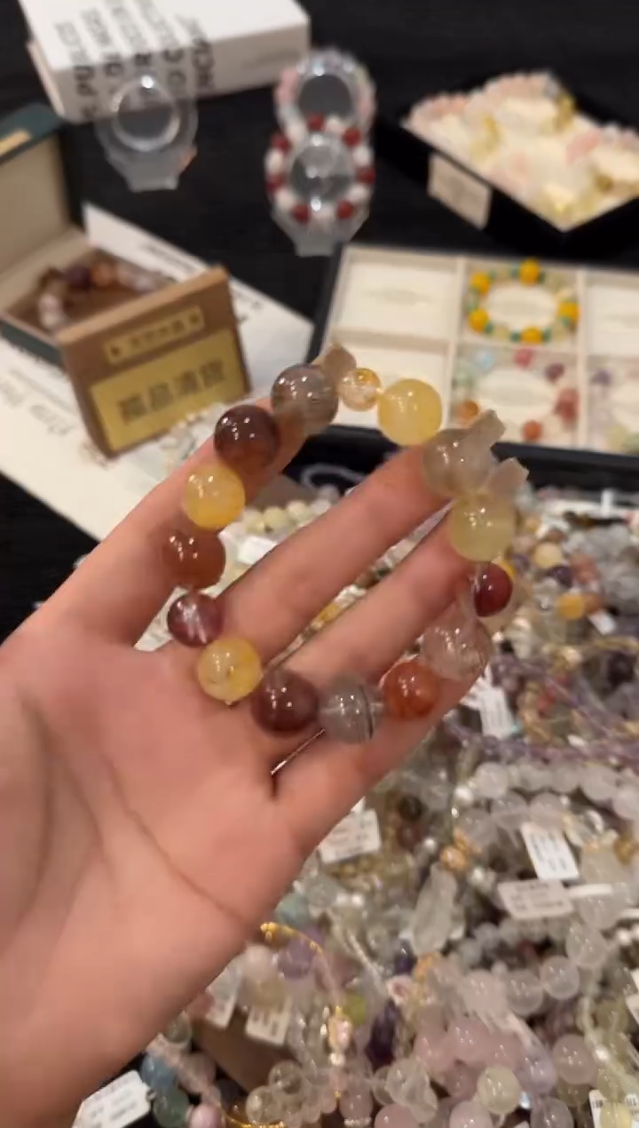 合金手链水晶锦鲤胶花x2941