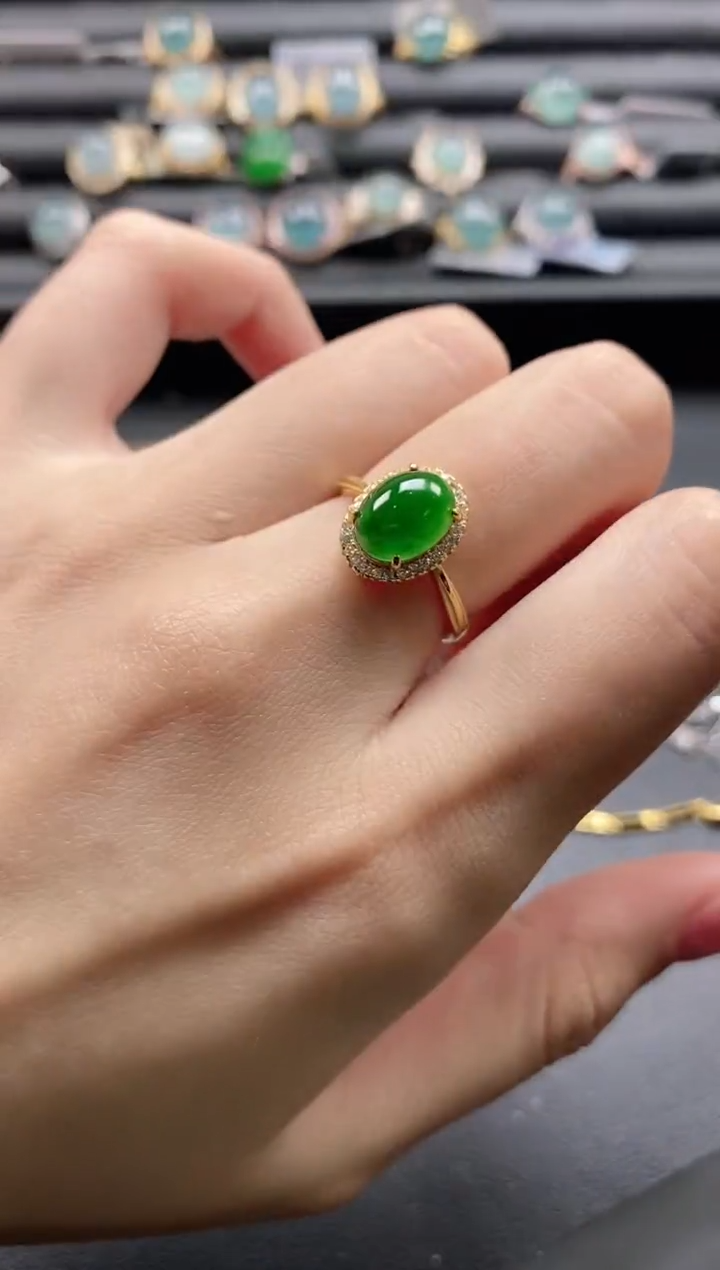 【闪购商品】翡翠戒指银S925镶嵌1111