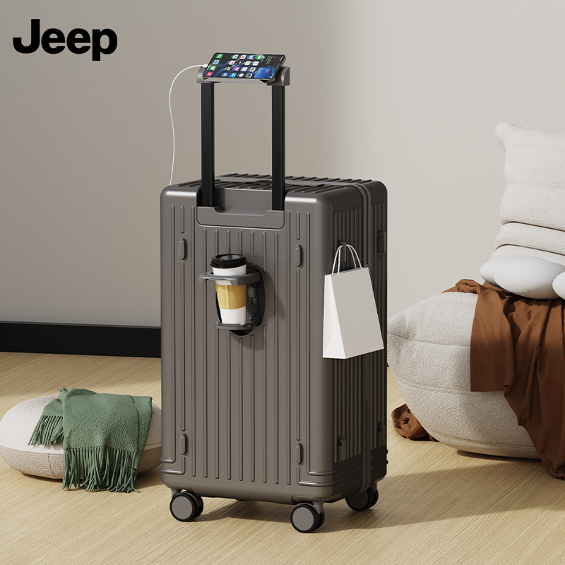JEEP/吉普大容量轻便万向轮旅行密码箱结实耐磨适合学生出行