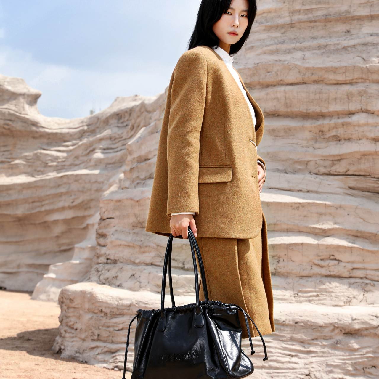 TUSCANS'S时代冬季长袖套头绵羊毛针织衫