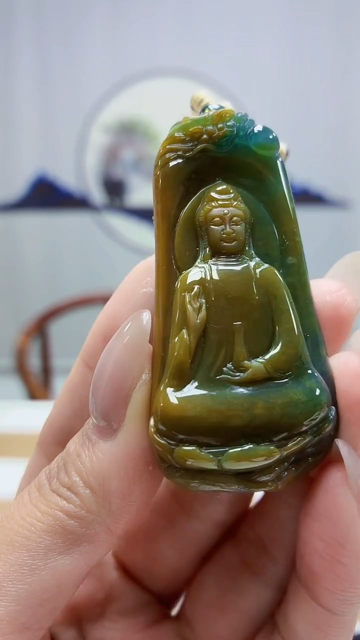 未镶嵌定制翡翠4898MM-毛货挂件179