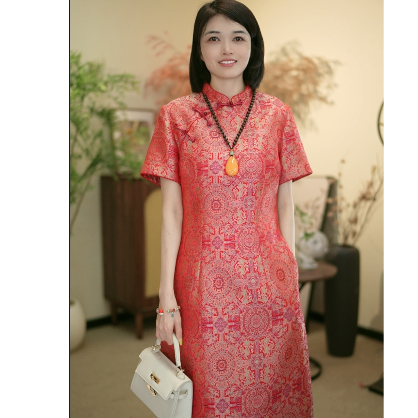 2025冬季新款【八达运修身版】婚宴喜婆婆喜妈妈新中式旗袍 HS25808