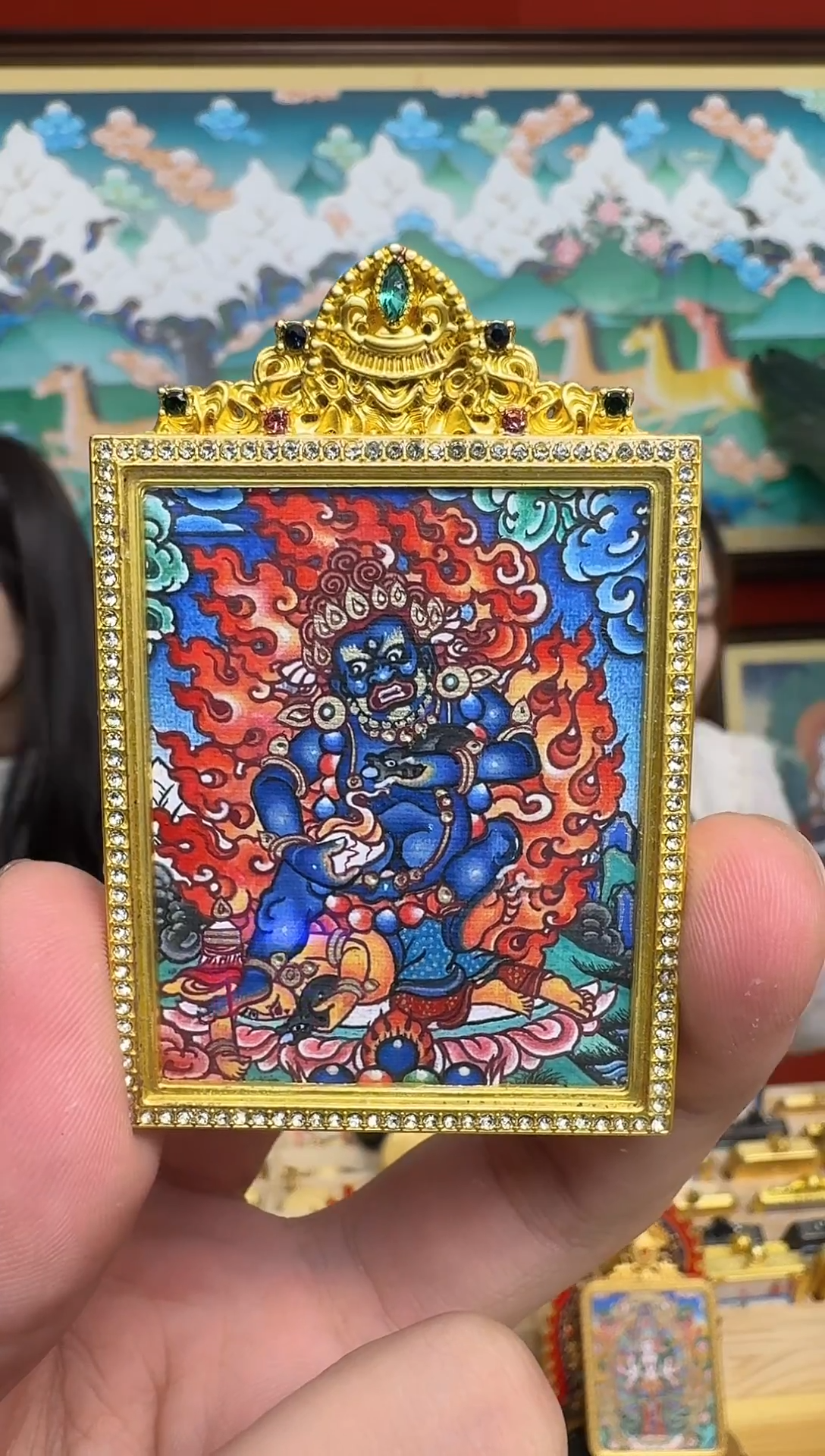 吊坠黑C-热贡纯手绘