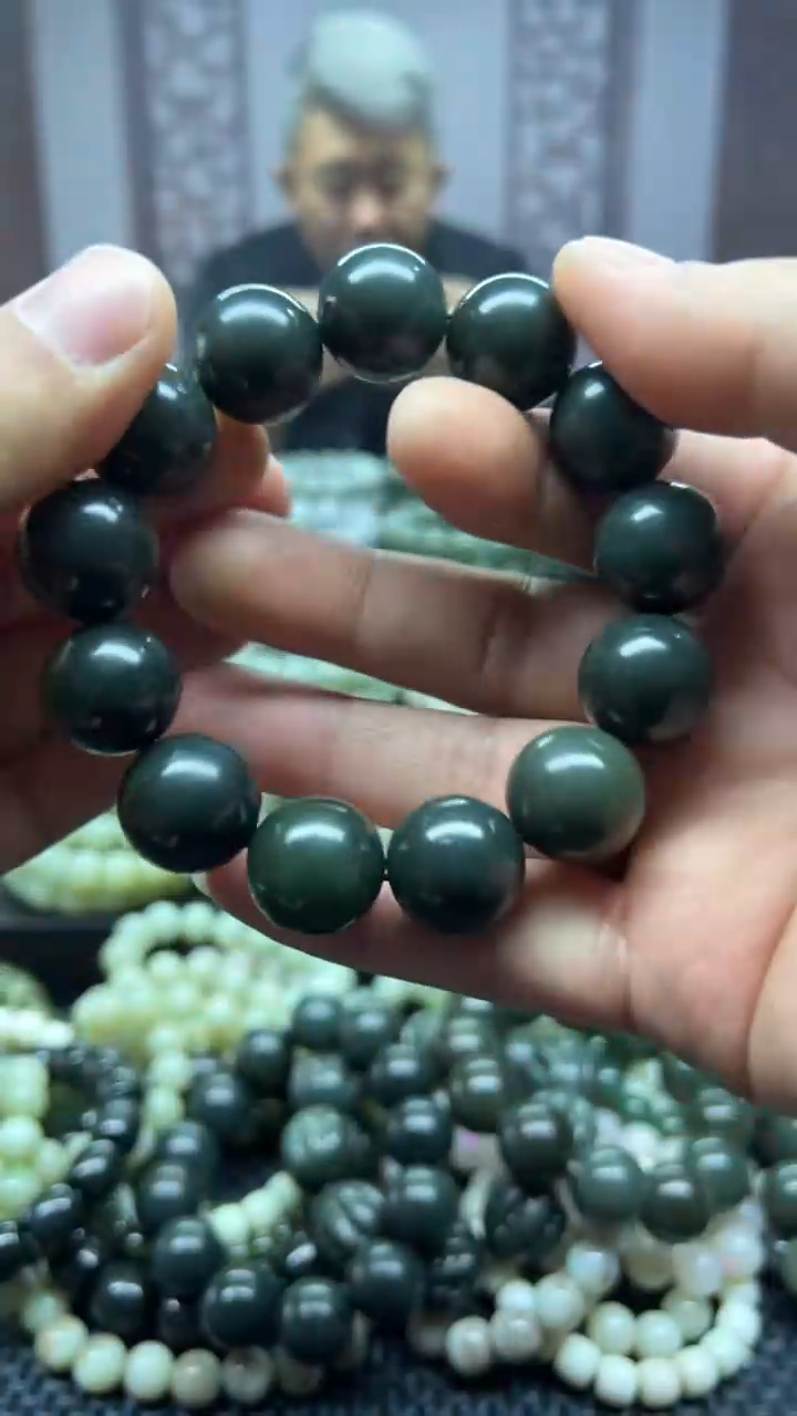 【闪购商品】和田玉手串未镶嵌切莫蓝卡18多样性拍一发一