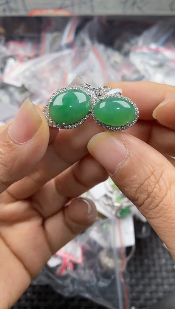 银S925镶嵌戒指翡翠1111----10