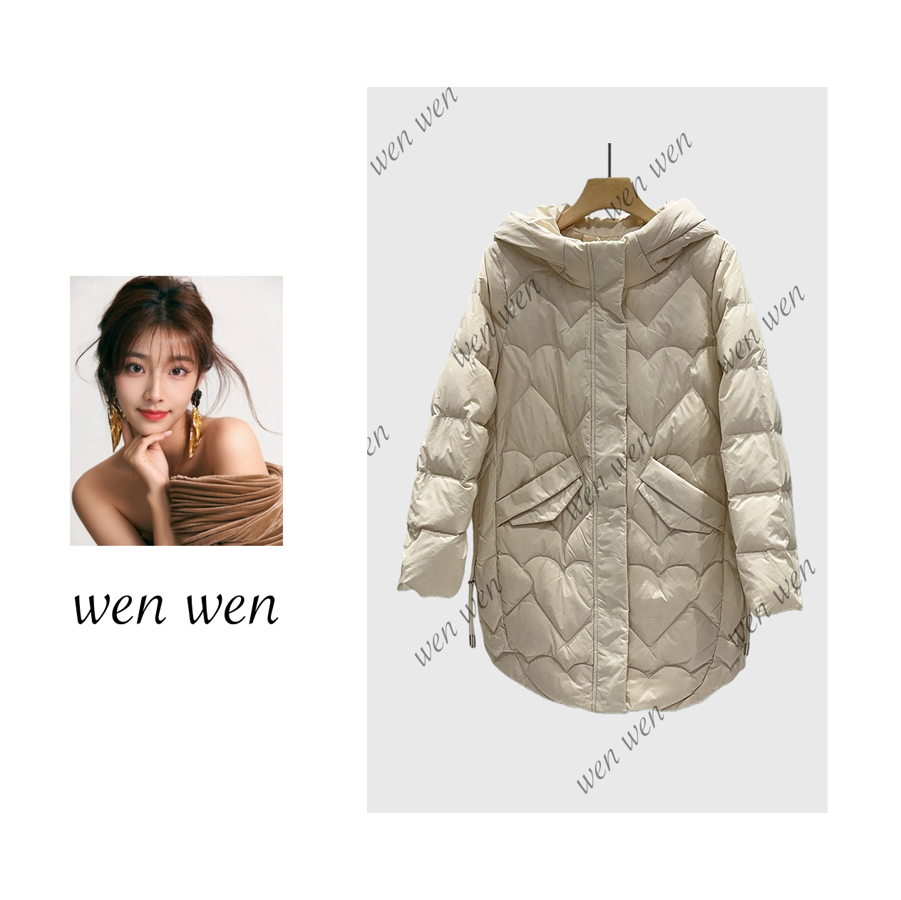 【文WENWEN】冬装棉服宽松显瘦保暖百搭外套女 5798