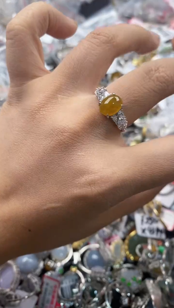 银S925镶嵌戒指翡翠555               4