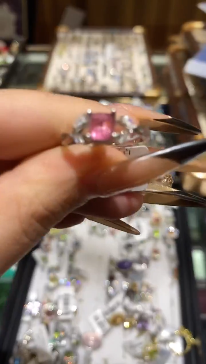 银S925镶嵌戒指碧玺楚楚珠宝中古甄选不退换