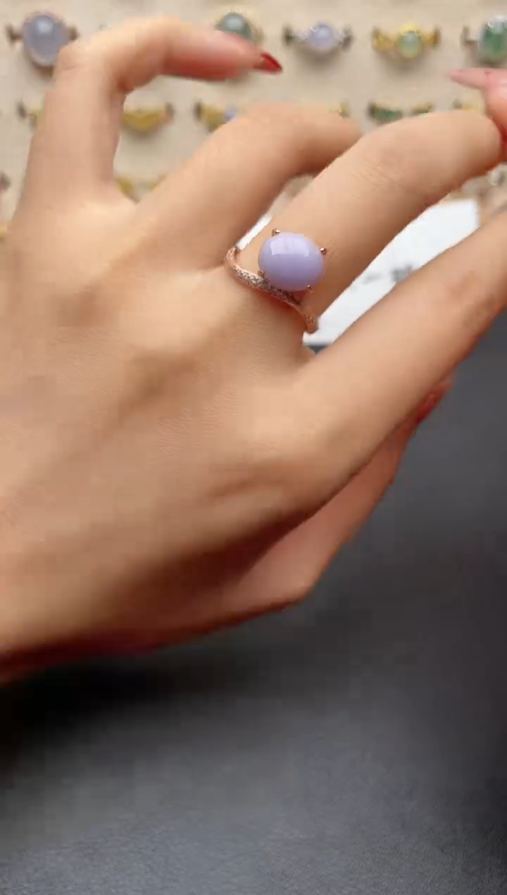 【闪购商品】翡翠戒指银S925镶嵌一物一证一礼盒