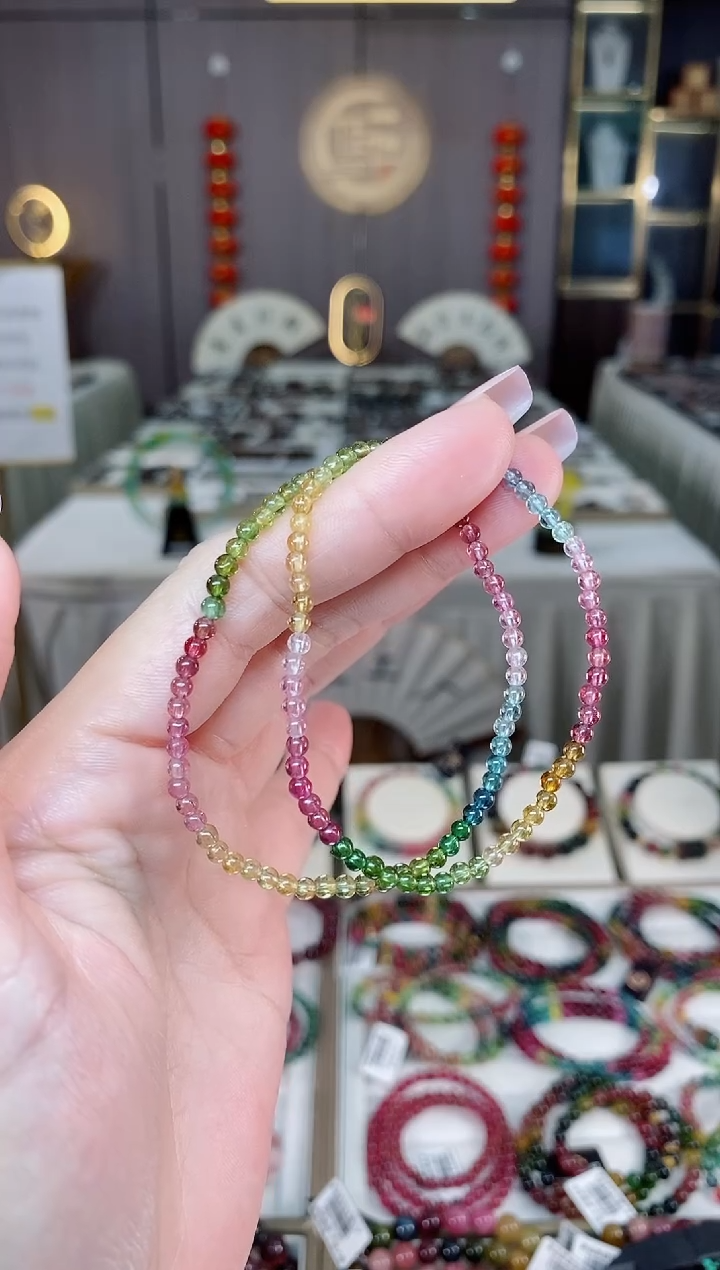 未镶嵌老矿碧玺单圈手串3mm+碧玺多样性发一条hon