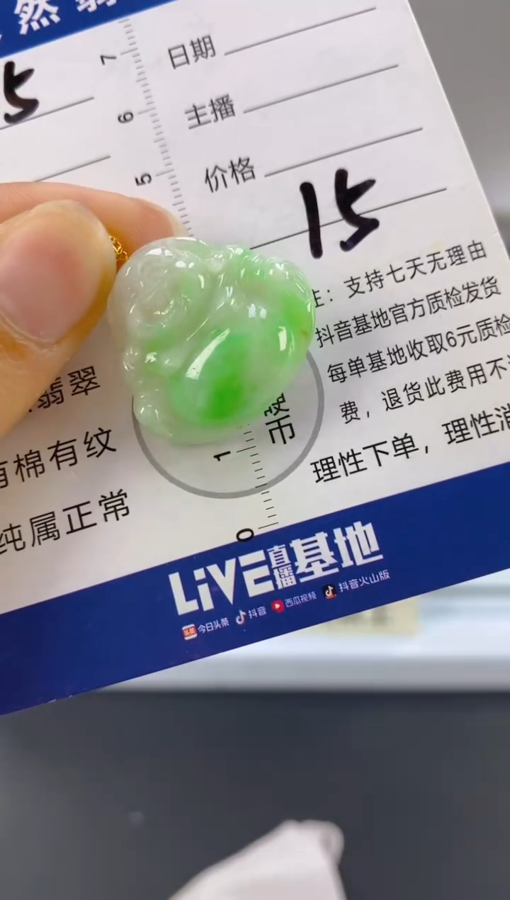 【闪购商品】翡翠颈饰18K金镶嵌天然A货翡翠