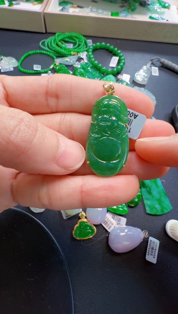 【闪购商品】翡翠吊坠(不含链)18K金镶嵌1800