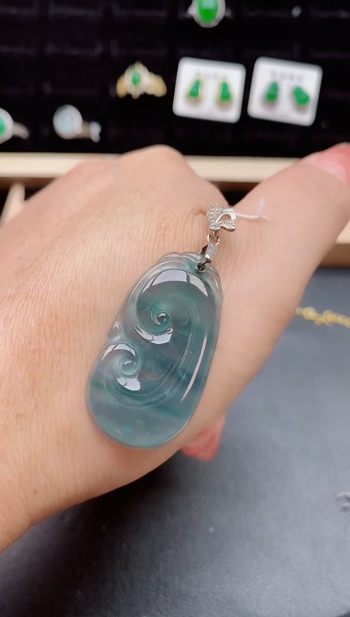 【闪购商品】翡翠颈饰银S925镶嵌21212