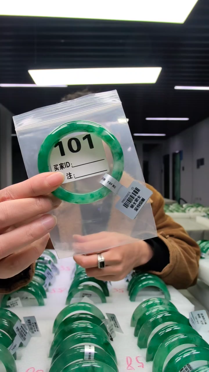 未镶嵌手镯石英质玉（非洲翠）56圈口101