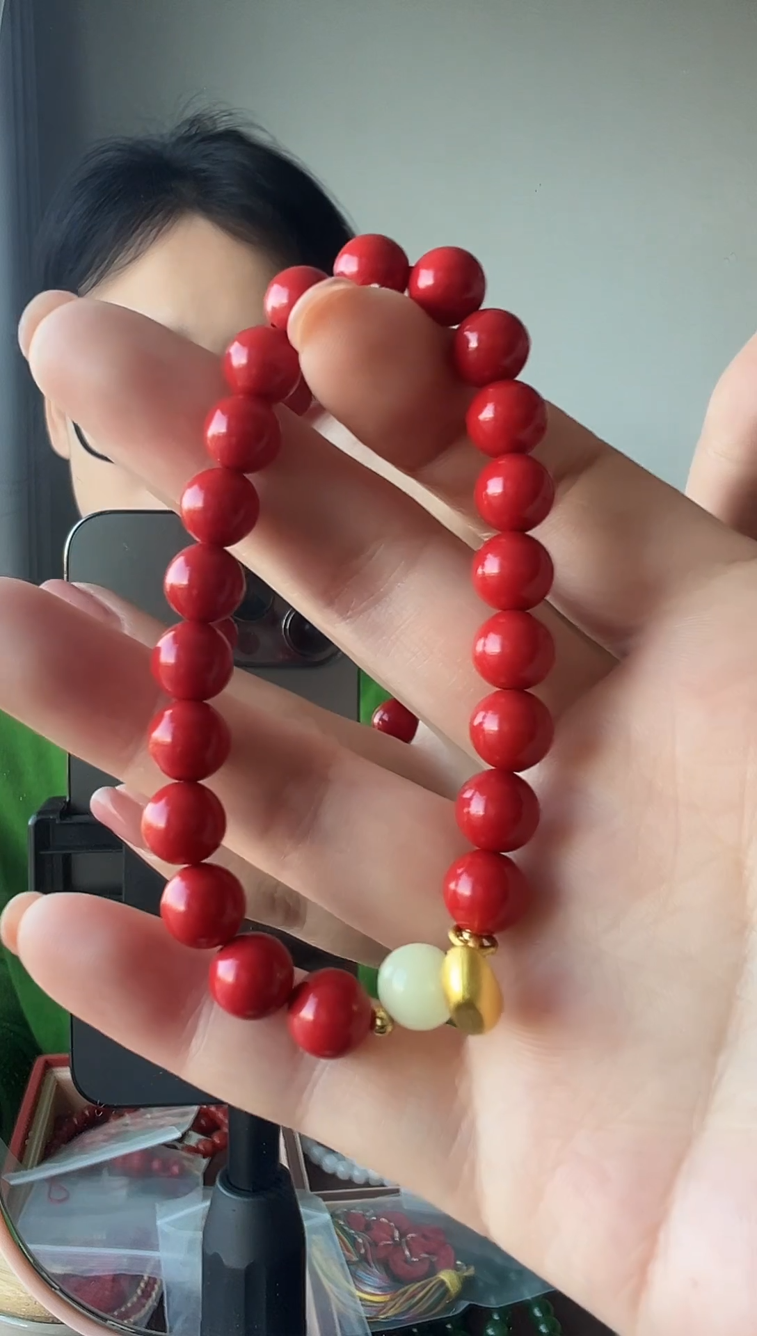 【闪购商品】查罗石手串合金朱砂单圈手串