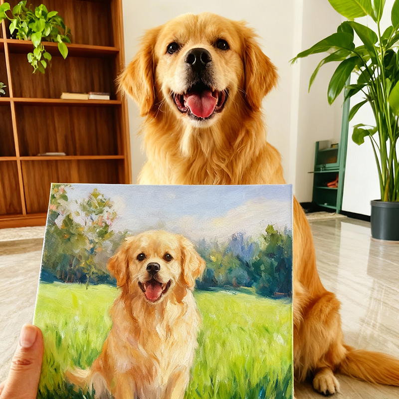 宠物定制 画像盲盒 猫狗仓鼠兔子龙猫鹦鹉肖像油画礼物