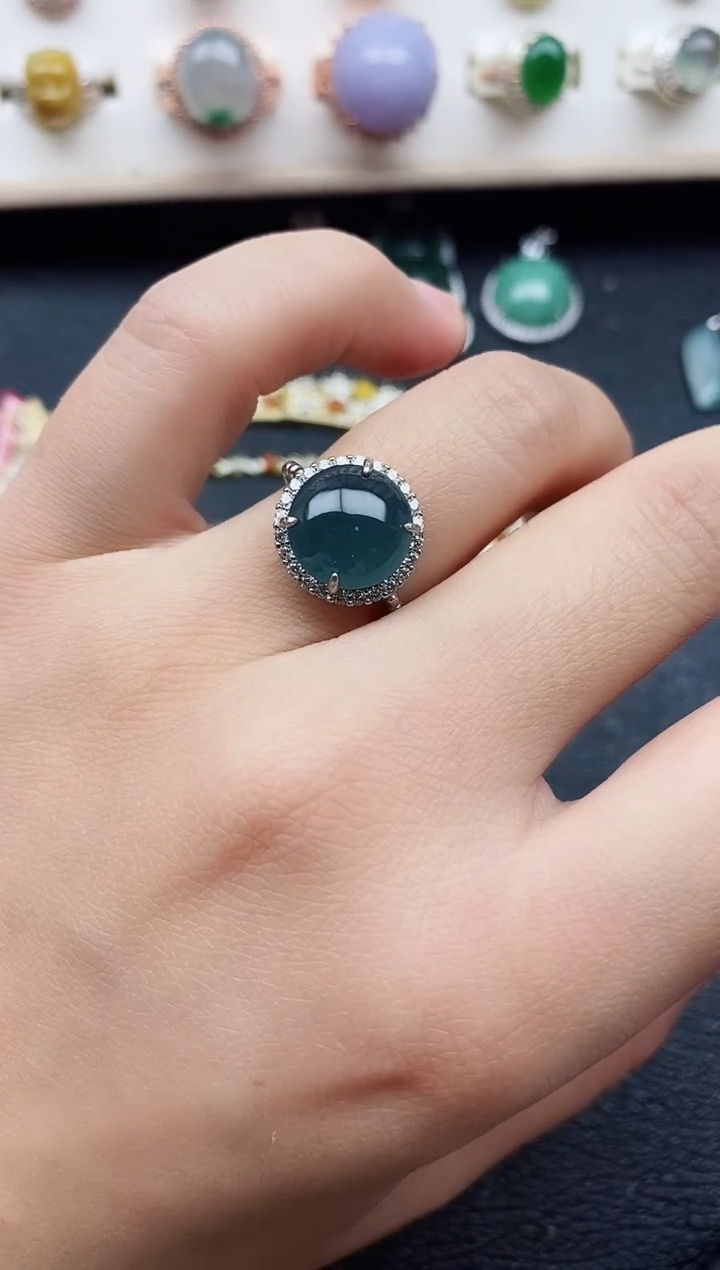 【闪购商品】翡翠戒指银S925镶嵌111111