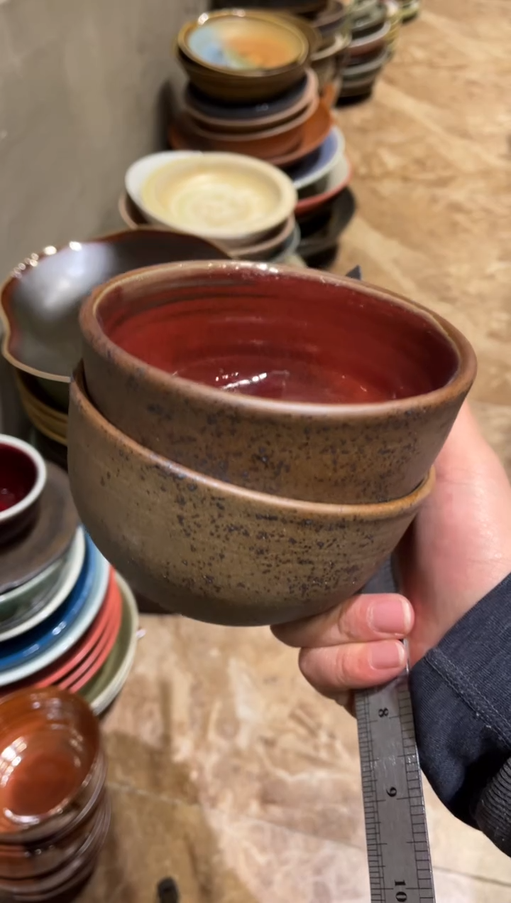 【闪购商品】瓷片819外陶内红米饭碗2个