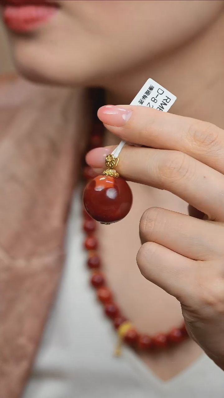 【闪购商品】南红玛瑙吊坠18K金镶嵌@D-8@